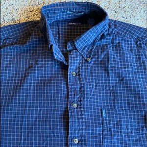 Gant button down shirt XL Blue plaid no flaws